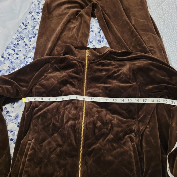 Lauren Ralph Lauren Brown Velour Tracksuit Women's Size Large - Picture 2 of 14